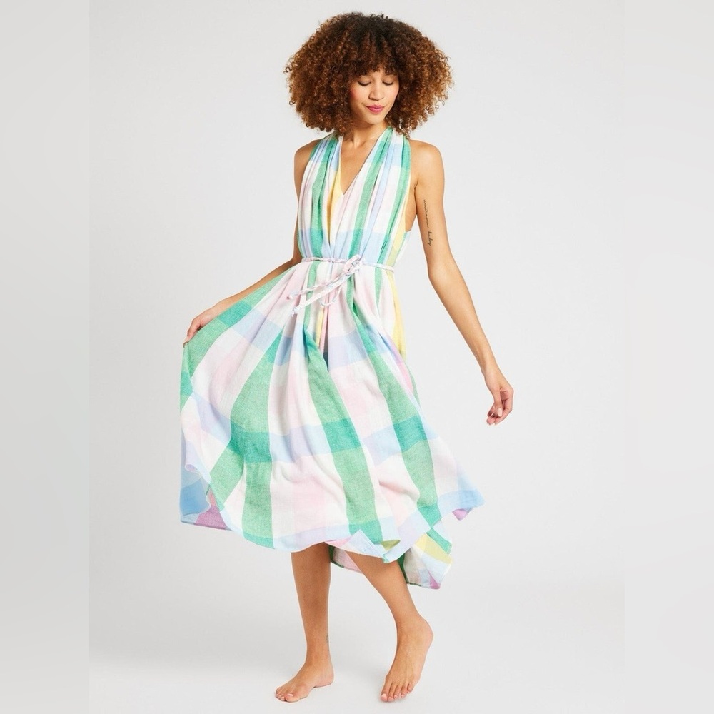 Mille Marilyn Dress in Pastel Plaid Women’s Size Medium Resort Wear